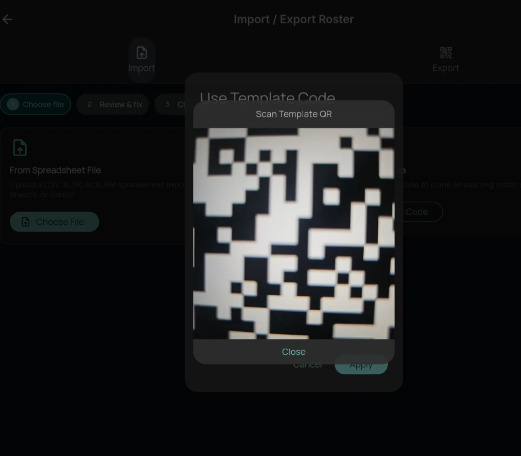 QR sharing