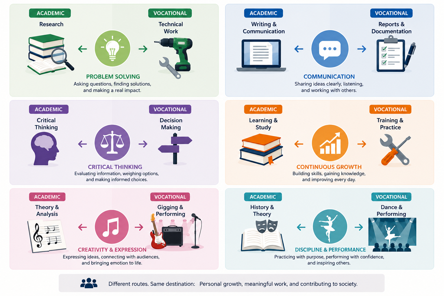 Academic and vocational timetable artwork